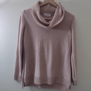 Calvin Klein Cowl Neck Pink Beige Sweater